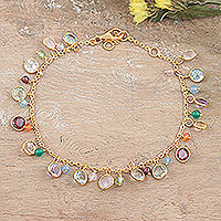 Gold-plated gemstone bracelet, Sparkling Charms