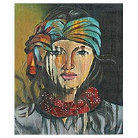 'Gypsy Princess' - Signed Unstretched Impressionist Painting of Gypsy Woman