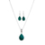 Emerald jewelry set, 'Blissful Emerald' - 18-Carat Faceted Emerald Necklace and Earrings Jewelry Set thumbail