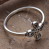 Sterling silver cocktail ring, 'Infinite Knot' - Polished Celtic-Inspired Sterling Silver Cocktail Ring