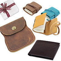 Men's curated gift set, 'For the Modern Man' - Leather Wallet Coin Purse 3 Journals Men's Curated Gift Set