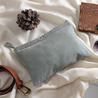 Cotton toiletry case, 'Sage Travel' - Cotton Corduroy Toiletry Case and Travel Pouch in Sage Green