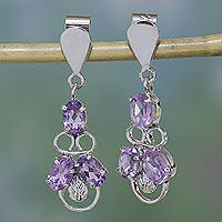 Amethyst dangle earrings Purple Trio India