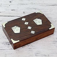 Wood box and game set,