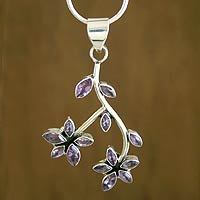 Amethyst floral necklace,