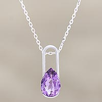 Amethyst pendant necklace Perfection India