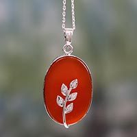 Carnelian pendant necklace,