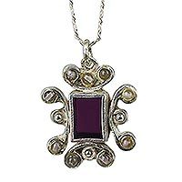 Amethyst pendant necklace,