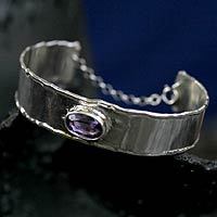Amethyst cuff bracelet,
