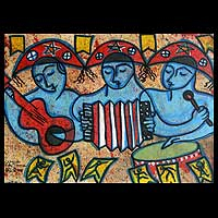 'Northeastern Trio' - Dance and Music Naif Painting