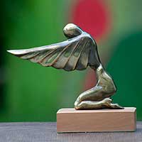 Bronze sculpture, 'Angel of Gratitude' - Bronze sculpture