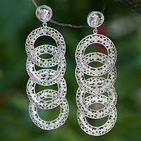 Sterling silver dangle earrings,