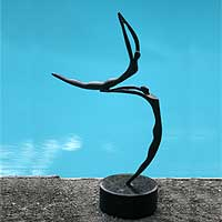 Bronze sculpture, 'Circles' - Bronze sculpture