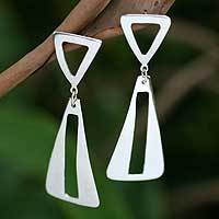Sterling silver dangle earrings,