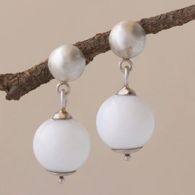 Agate dangle earrings, Peace