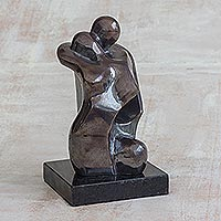 Bronze sculpture, 'Intense Love' (2011) - Fair Trade Abstract Bronze Sculpture