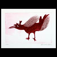 'Rooster' - Engraved Abstracted Image of a Rooster
