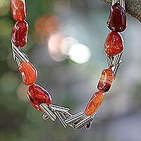 Agate beaded necklace,