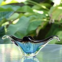 Handblown art glass centerpiece,