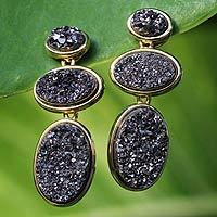 Brazilian drusy agate earrings,