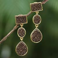 Brazilian drusy agate earrings,