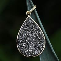 Brazilian drusy agate pendant,