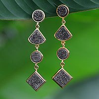 Brazilian drusy agate dangle earrings,