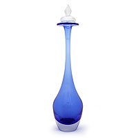 Handblown art glass decanter,