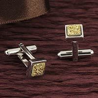 Brazilian drusy agate cufflinks,