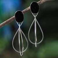 Sterling silver dangle earrings,