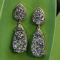 Brazilian drusy agate dangle earrings,