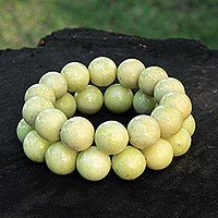 Jade beaded bracelets,