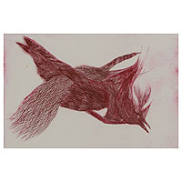 'Red Bird' - Limited Edition Signed Original Print Art