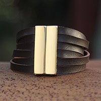 Gold accent wristband bracelet,