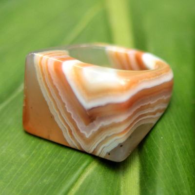 Caramel Agate Cocktail Ring