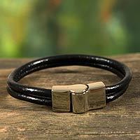 Leather wristband bracelet,