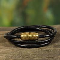 Leather wrap bracelet,