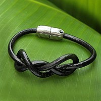Leather wristband bracelet,