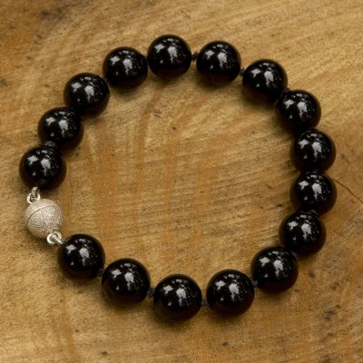 Agate beaded bracelet, Worlds of Night