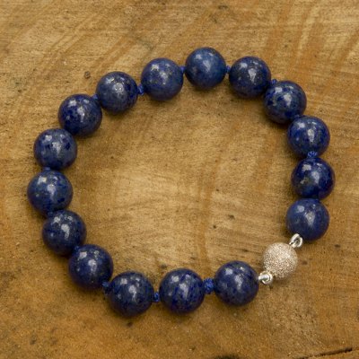 Lapis lazuli beaded bracelet, Worlds of Blue