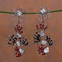 Howlite beaded earrings,