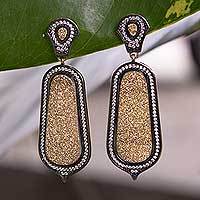 Brazilian drusy agate dangle earrings,
