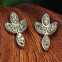 Brazilian drusy agate button earrings,