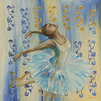 'Ballet' - Modern Classic Ballet Painting in Pastel Blue