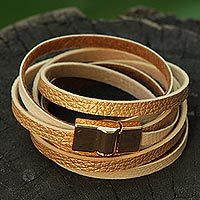 Gold accent wrap bracelet,