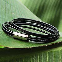 Leather wrap bracelet,