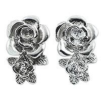 Sterling silver button earrings,