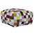 Cowhide ottoman cover, 'Carnival Checkerboard' - Brazilian Handcrafted Hair-on Cowhide Ottoman Cover (image 2b) thumbail