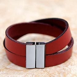 Leather wristband bracelet,