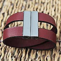 Leather wristband bracelet,